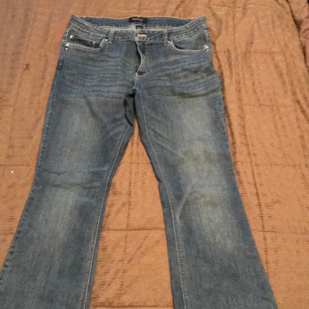 White House Black Market skinny flare jeans
